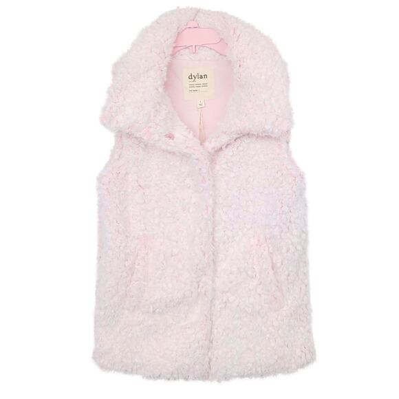 New Dylan Women's Shaggy Lux Pile Fleece Collared Vest - Picture 2 of 6